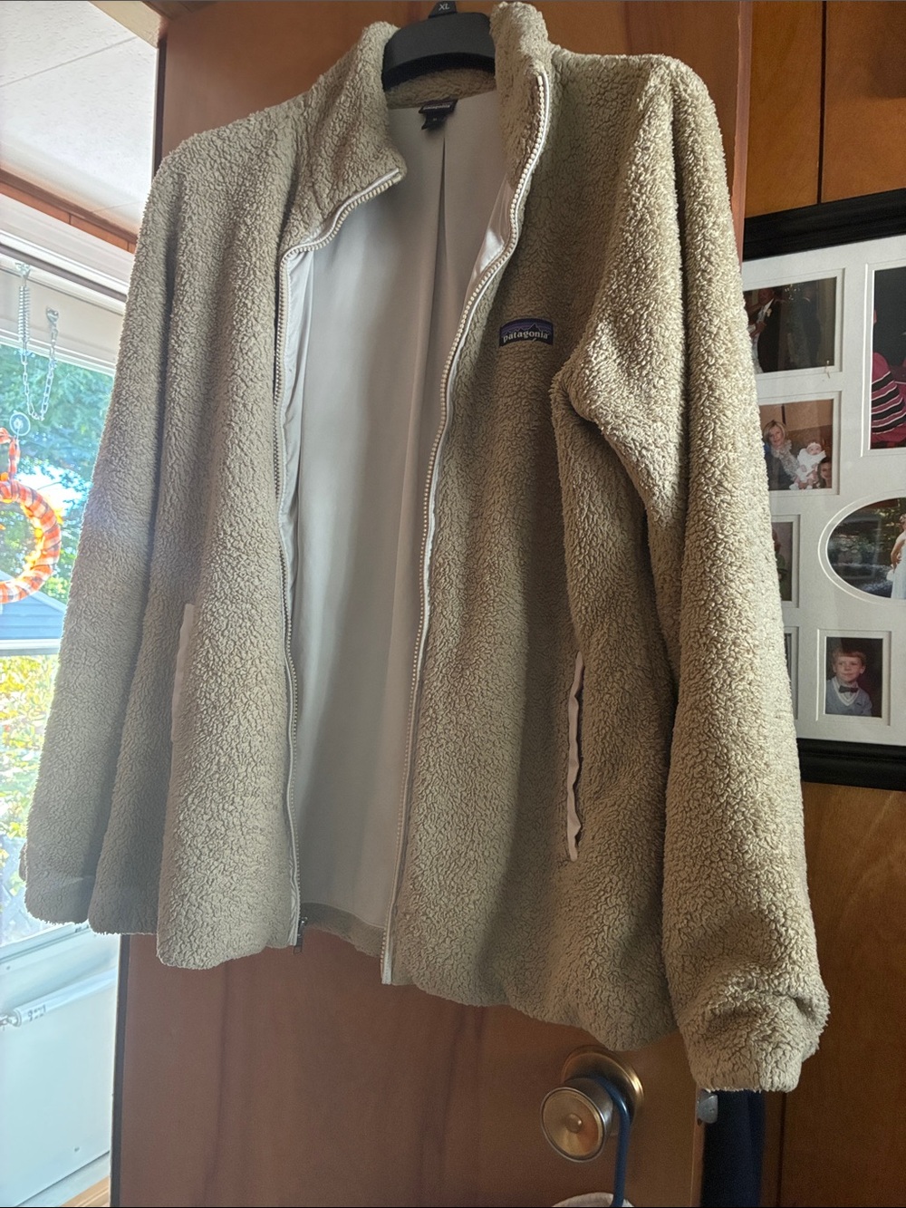 Woman's Patagonia Tan Sherpa Full-Zip Fleece Jacket